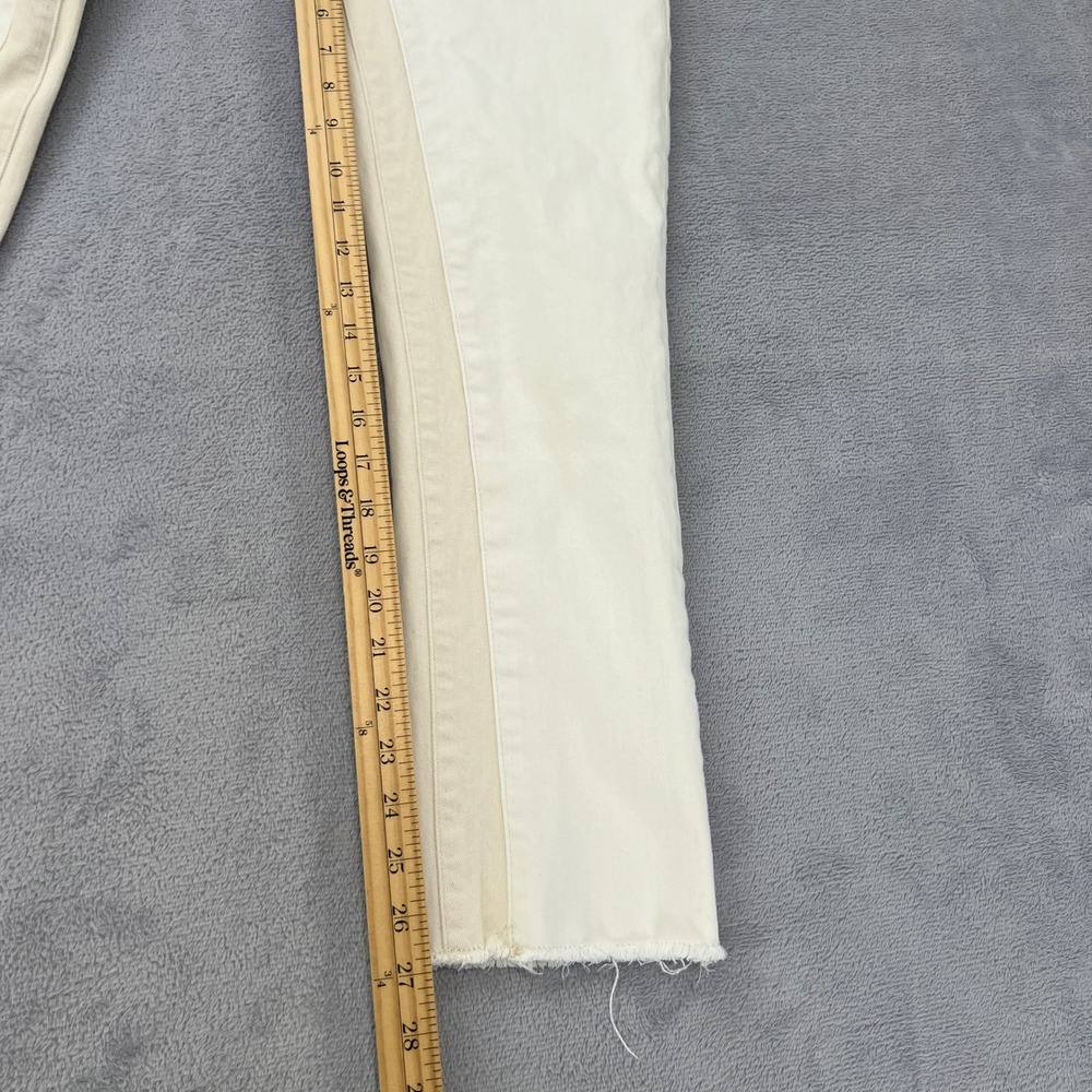 FRAME Le High Straight Crop Jeans Blanc Multi Colorblock Denim Womens‎ 27 Casual - Picture 11 of 12